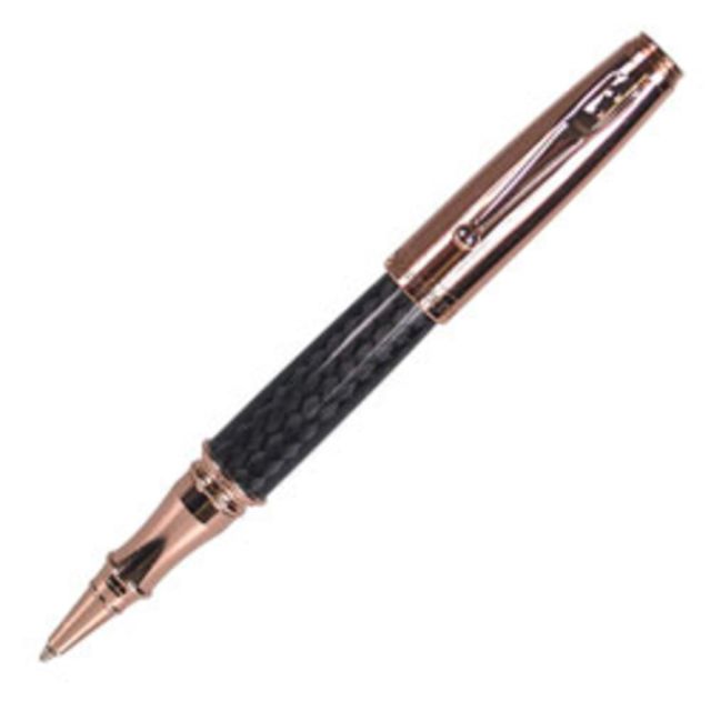 Monteverde Invincia Rollerball Pen, Rose Gold, Fine Point, 0.7 mm, Black Barrel, Black Ink MPN:40061