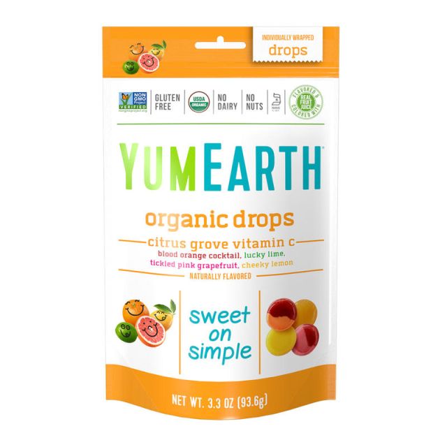 Yummy Earth Organic Vitamin C Citrus Grove Drops, 3.3 Oz, Pack Of 3 Bags (Min Order Qty 3) MPN:1155
