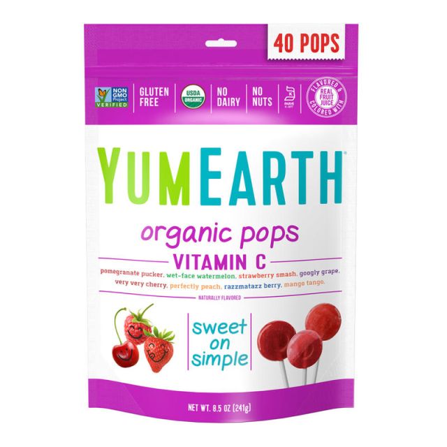 Yummy Earth Organic Vitamin C Lollipops, 8.5 Oz, Pack Of 3 Bags (Min Order Qty 2) MPN:1603