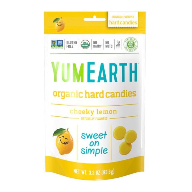 Yummy Earth Organic Cheeky Lemon Hard Candies, 3.3 Oz, Pack Of 3 Bags (Min Order Qty 3) MPN:192
