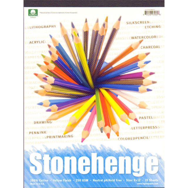 Rising Stonehenge Drawing Pad, 9in x 12in, 15 Sheets (Min Order Qty 3) MPN:L21-STP250WH912