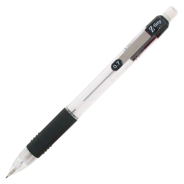 Zebra Z-Grip Mechanical Pencils, 0.7 mm, #2 Medium Lead, Clear Barrel, Pack Of 24 (Min Order Qty 6) MPN:15271