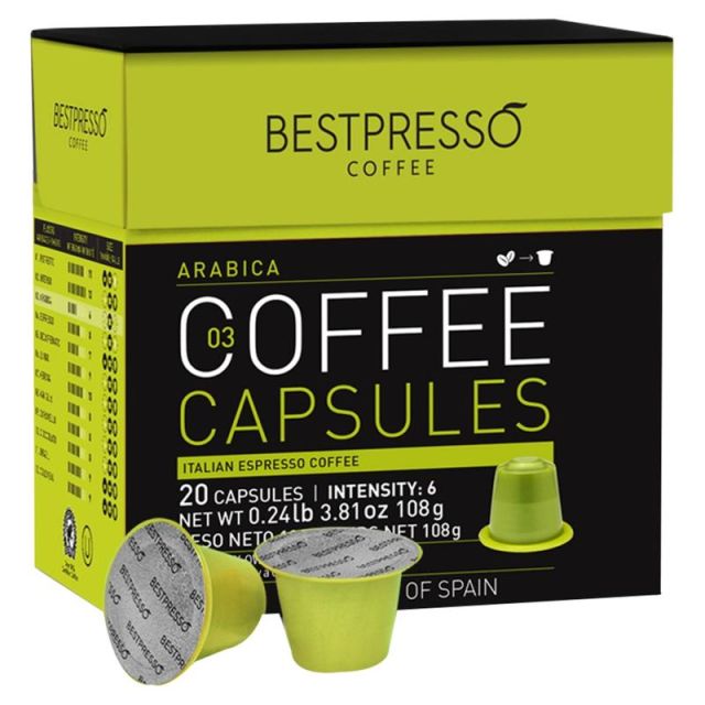 Bestpresso Single-Serve Coffee Freshpacks, Arabica, Variety Pack, Carton Of 120, 6 x 20 Per Box (Min Order Qty 2) MPN:BEST-03ARAB-6