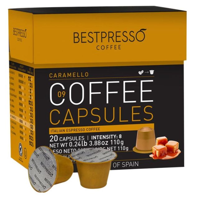 Bestpresso Single-Serve Coffee Freshpacks, Caramel, Variety Pack, Carton Of 120, 6 x 20 Per Box (Min Order Qty 2) MPN:BEST-09CARML-6
