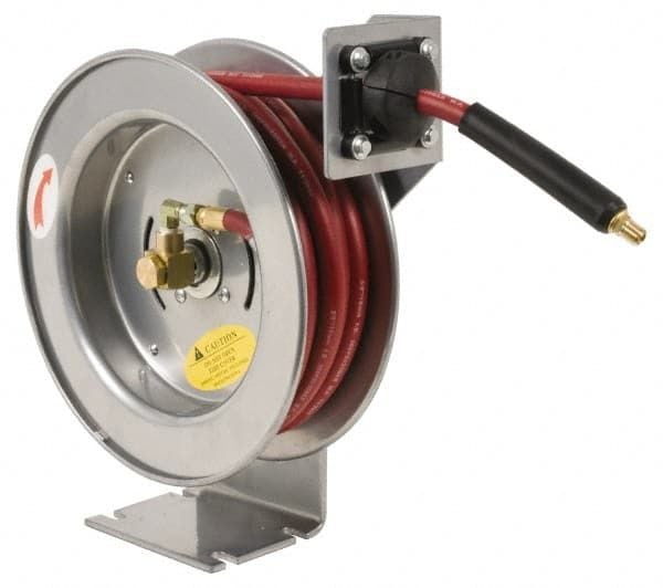 Hose Reel with Hose: 3/8 ID Hose x 75', Spring Retractable MPN