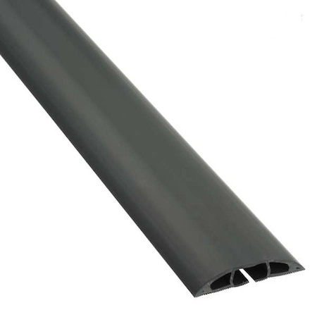 Cable Protector, 1/2 in H, 6 ft L, 2-3/8 in W, 1 Channel, PVC, Black MPN:CC-1