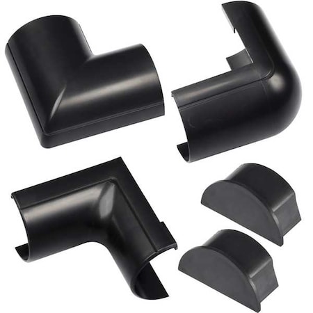 Accessory Multipack, 3 1/4 in L, 2 in W, 1 Channel, PVC, Black MPN:US/CLOAP5025B