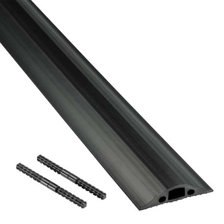Cable Protector, 9/16 in H, 6 ft L, 2-11/16 in W, 1 Channel, PVC, Black MPN:US/FC68B
