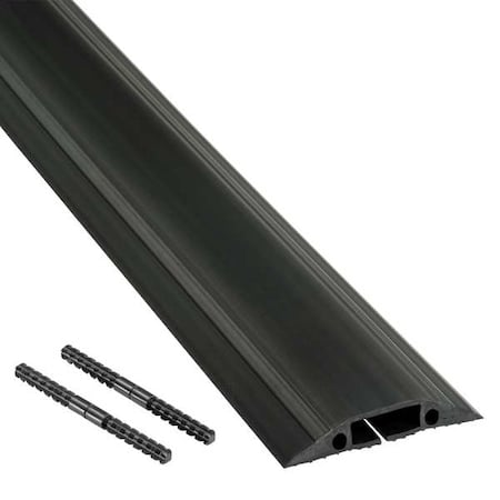 Cable Protector, 9/16 in H, 30 ft L, 3-1/4 in W, 1 Channel, Black MPN:US/FC83B/9M