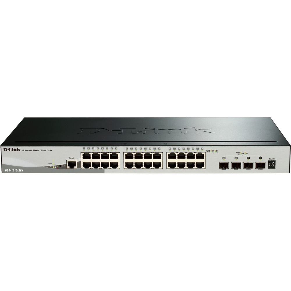 D-Link DGS-1510-28XMP Ethernet Switch - 24 Ports - Manageable - Gigabit Ethernet, 10 Gigabit Ethernet - DGS151028XMP MPN:DGS-1510-28XMP