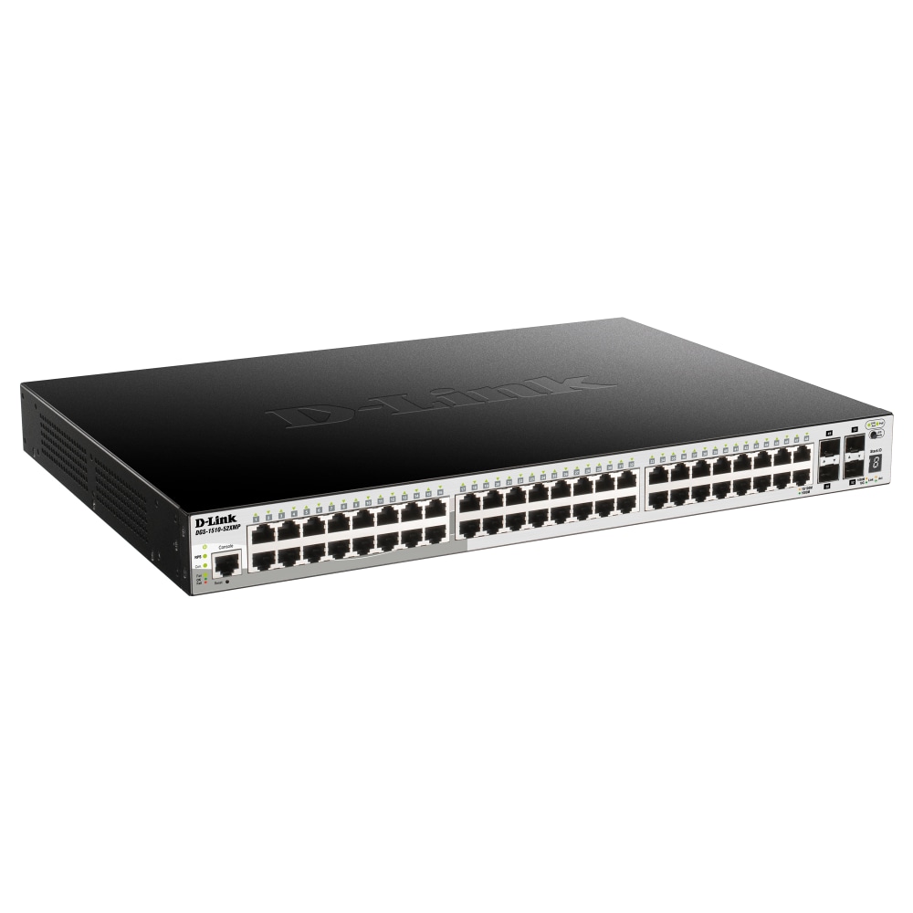 D-Link DGS-1510-52X Ethernet Switch - 48 Ports - Manageable - Gigabit Ethernet, 10 Gigabit Ethernet - DGS151052XMP MPN:DGS-1510-52XMP