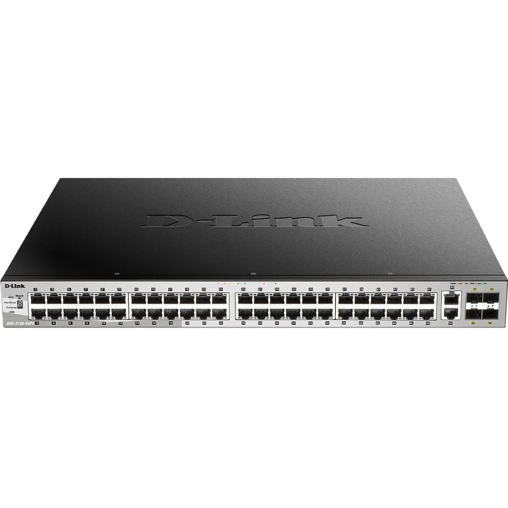 D-Link DGS-3130-54PS Ethernet Switch - 50 Ports - Manageable - Gigabit Ethernet - 1000Base-T - 3 Layer Supported - DGS313054PS MPN:DGS-3130-54PS