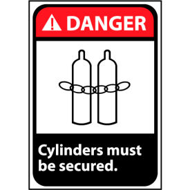 Danger Sign 14x10 Aluminum - Cylinders Must Be Secured DGA37AB