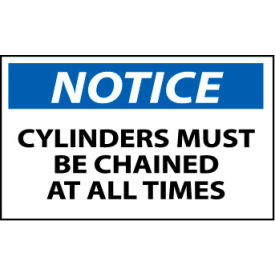 Machine Labels - Notice Cylinders Must Be Chained At All Times N49AP