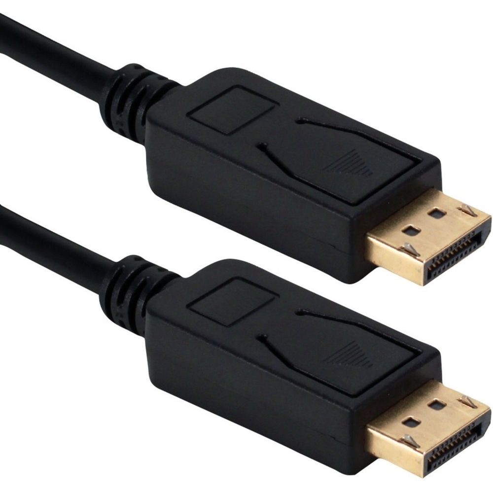 QVS DisplayPort 2.0 UltraHD 16K Black Cable With Latches, 10ft (Min Order Qty 4) MPN:DP16-10