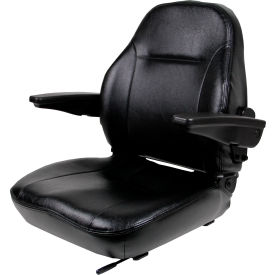 Concentric™ 440 Series Premium High-Back Seat with Arm Rests & Slide Rails Vinyl Black 440002BK
