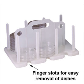 Bel-Art 100mm Petri Dish Rack 42 Places Plastic 189910000