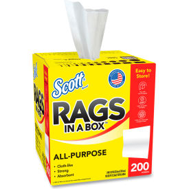 Scott® Rags In A Box 10 x 12 White 200/Box 8 Boxes Per Carton - KCM75260CT 75260CT