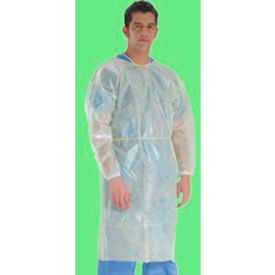 Laminated Polypropylene Isolation Gown Rear Entry W/ XLong Ties White One Size 50/Case ISO-NWP