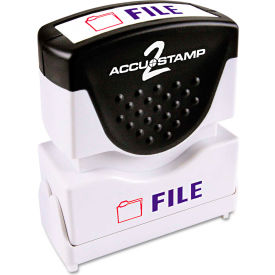 Accustamp2 Shutter Stamp with Microban Red/Blue FILE 1 5/8 x 1/2 035534