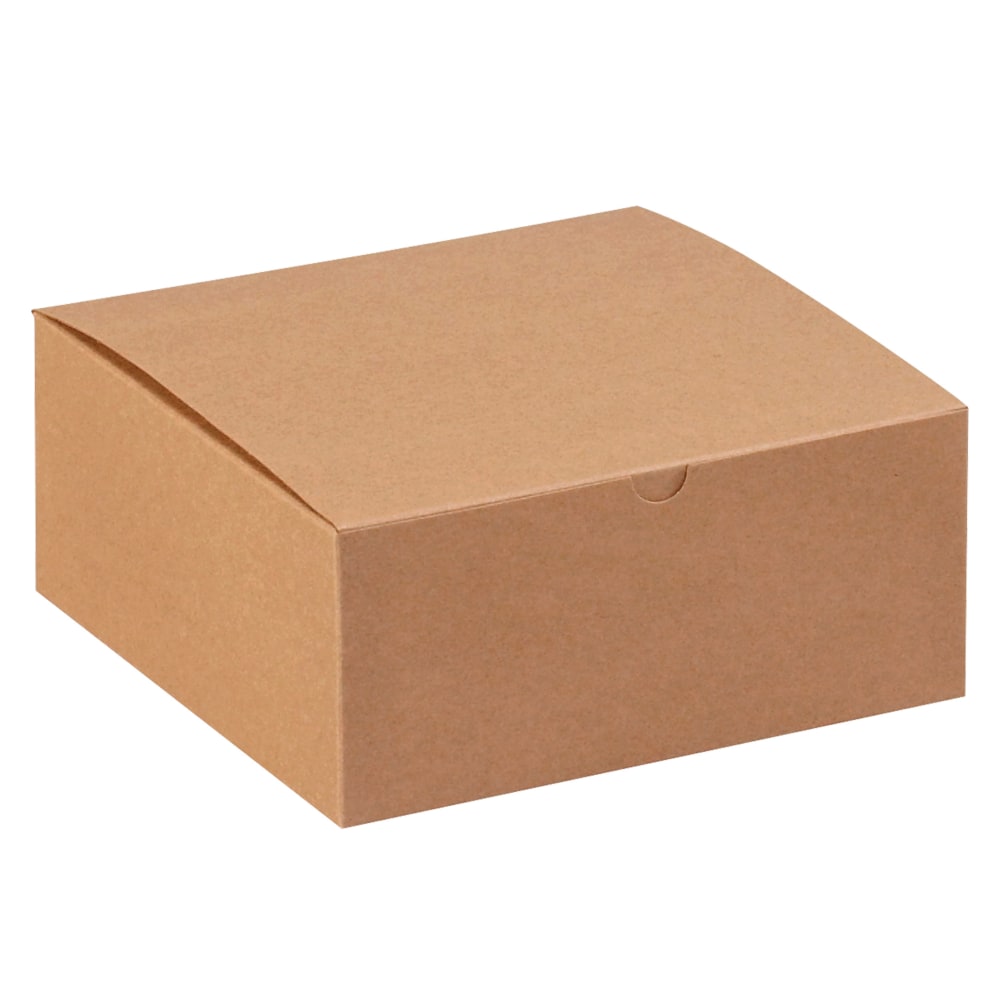 Office Depot Brand Gift Boxes, 8inL x 8inW x 3 1/2inH, 100% Recycled, Kraft, Case Of 100 MPN:GB883K