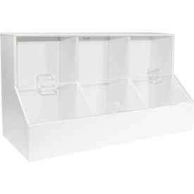 TrippNT™ White PVC/Acrylic Large Dispensing Bin with 3 Compartments 18