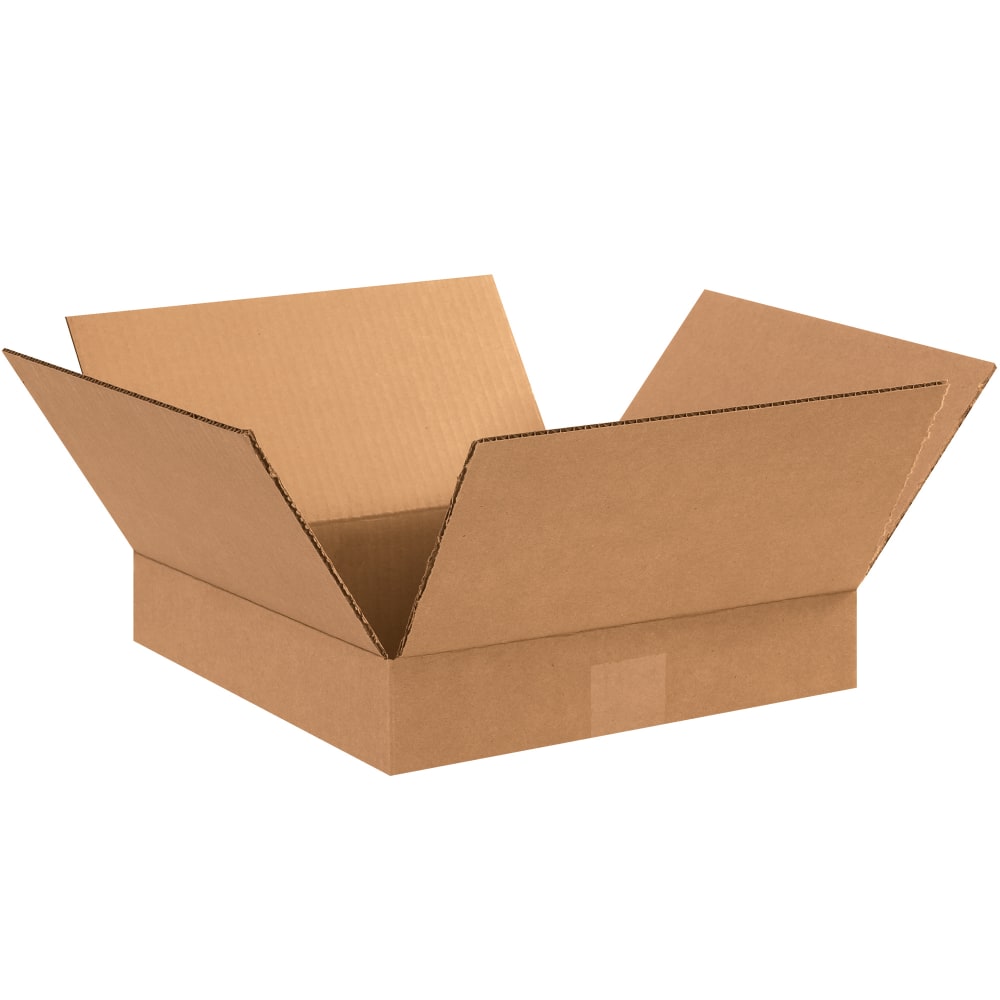 Partners Brand Flat Corrugated Boxes, 12in x 12in x 2in, Kraft, Pack Of 25 Boxes MPN:BIQP1611G