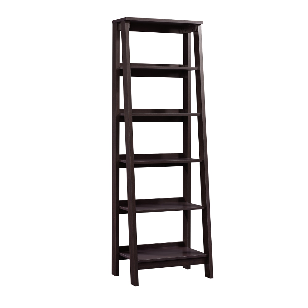 Sauder Trestle 72inH 5-Shelf Bookcase, Jamocha Wood MPN:414602
