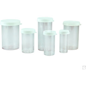 Qorpak 22 x 56mm 5 dram Clear PS Snap Cap Vial with 29mm White PP Linerless Snap Cap 144PK 289100