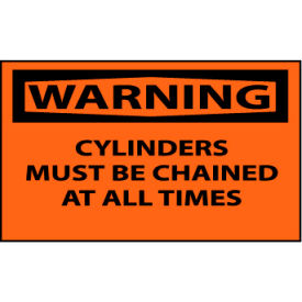 Machine Labels - Warning Cylinders Must Be Chained At All Times W408AP