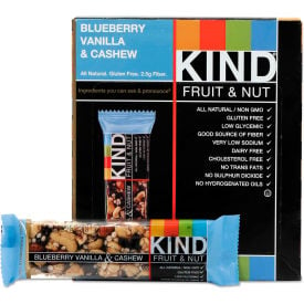 KIND® Fruit and Nut Bars Blueberry Vanilla and Cashew 1.4 oz. Bar 12/Box 18039
