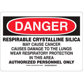 Brady® 149440 DANGER Respirable Crystalline Silica Sign 7