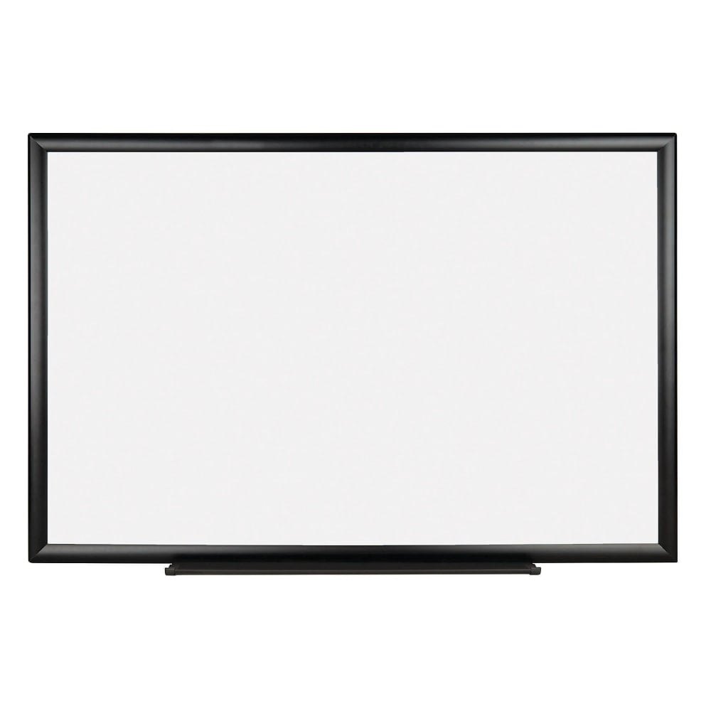 Realspace Magnetic Dry-Erase Whiteboard, Steel, 24in x 36in, White, Black Aluminum Frame MPN:KK0469