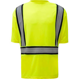 GSS Safety Class 2 Onyx Two-Tone Anti-Snag T-Shirt w/Segment Tape-Lime-2XL 5701-2XL