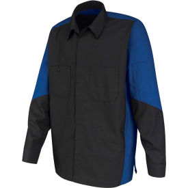 Red Kap® Men's Crew Shirt Long Sleeve Regular-S Charcoal/Royal Blue SY10 SY10CRRGS
