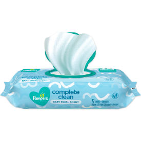Pampers® Complete Clean Baby Wipes 1-Ply Baby Fresh 7 x 6.8 White 72 Wipes/PK 8 Packs/CT 75536
