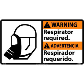 Bilingual Vinyl Sign - Warning Respirator Required WBA2P