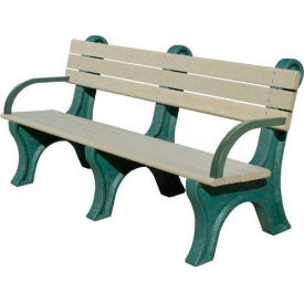 Polly Products Park Classic 6' Backed Bench w/ Arms Brown Bench/Brown Frame ASM-PC6BA-01-BN/BN