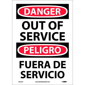Bilingual Vinyl Sign - Danger Out Of Service ESD365PB