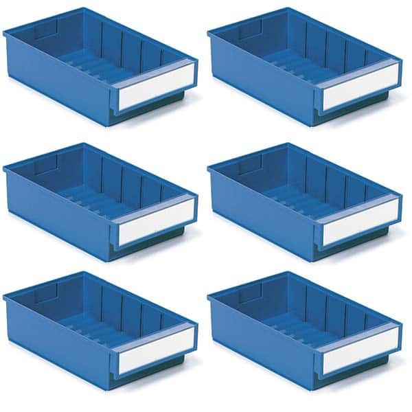 Plastic Hopper Shelf Bin: Blue MPN:SBS6-3020-6 - Pkg Qty 6