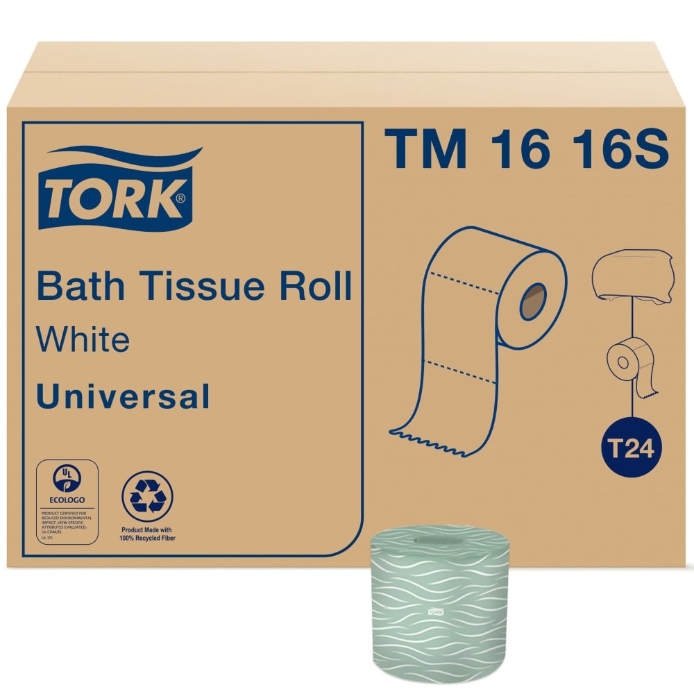 Tork T24 2-Ply Toilet Paper, Universal, 500 Sheets Per Roll, Case Of 96 Rolls MPN:TM1616SDUP