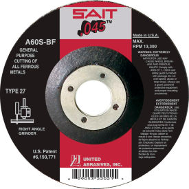 United Abrasives - Sait 22021 Depressed Center Wheel T27 4-1/2