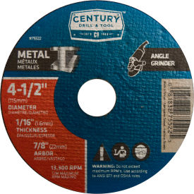Century Drill 75522 Cutting Wheel 4-1/2