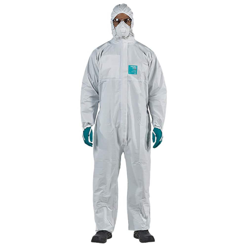 Disposable & Chemical Resistant Coveralls, Garment Style: Coveralls , Size: 4X-Large , Material: Microporous Polyethylene Laminate Non-Woven  MPN:WH20-B92-128-08