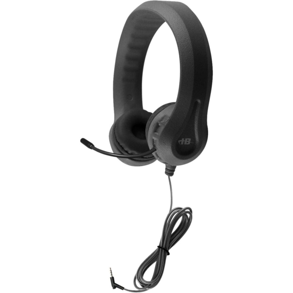 Hamilton Buhl Kids Flex-Phones TRRS Headset With Gooseneck Microphone - BLACK - Stereo - Mini-phone (3.5mm) - Wired - 32 Ohm - 20 Hz - 20 kHz - Over-the-head - Binaural - Ear-cup - 4 ft Cable - Omni-directional, Noise Cancelling Micro (Min Order Qty 3) MP
