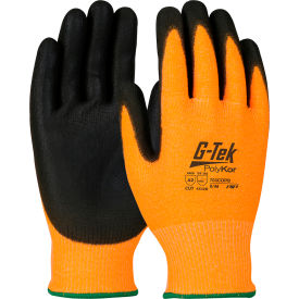 Zone Defense™ Orange HPPE Shell Cut Resistant Gloves Black Poly Palm Coat Medium 703COPB/M - Pkg Qty 12