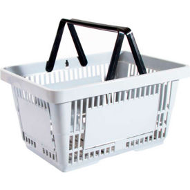 Versacart® Gray Plastic Shopping Basket 22 Liter w/ Black Plastic Handle Pack Qty of 12 201-22L PH JGY 12