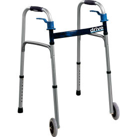 Drive Medical 10226-1 Deluxe Trigger Release Folding Walker Flame Blue Crossbrace 10226-1