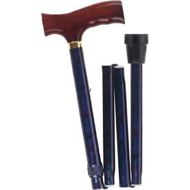 DMI Folding Cane Derby Handle Walking Stick Adjustable Collapsible Foldable Blue Cyclone 502-1325-0100