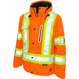Tough Duck Men's Ripstop Fleece Lined Safety Jacket XS Fluorescent Orange S24511-FLOR-XS